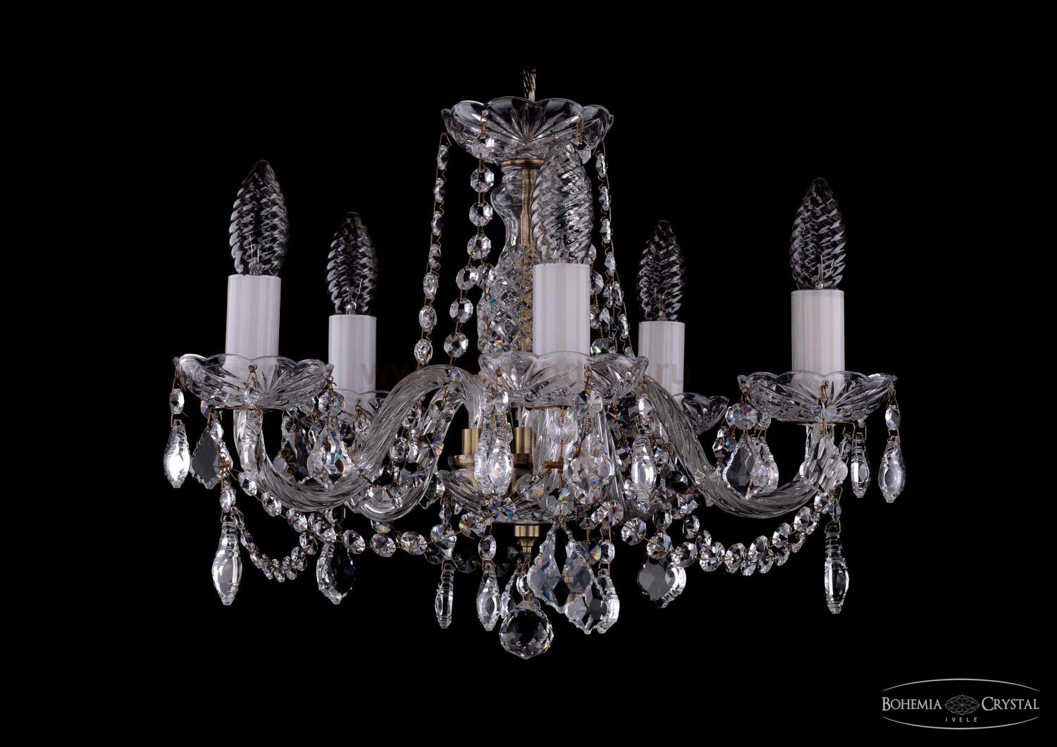 Люстра хрустальная Bohemia Ivele 1402/5/141/Pa/Leafs