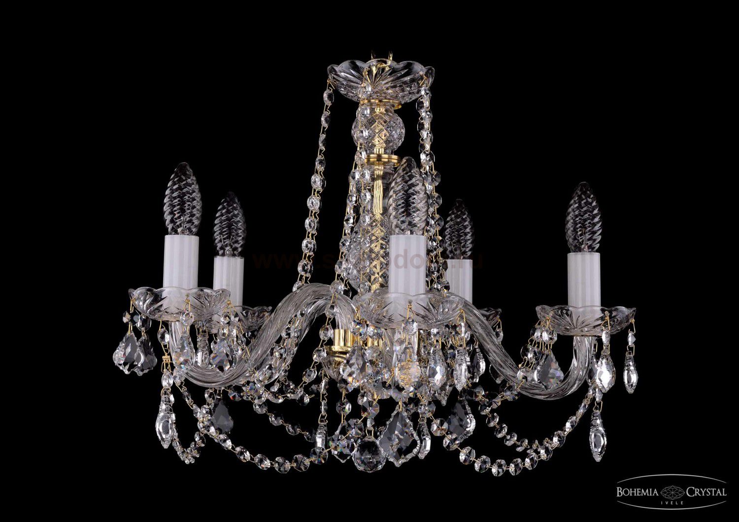 Люстра хрустальная Bohemia Ivele 1402/5/160/G/Leafs