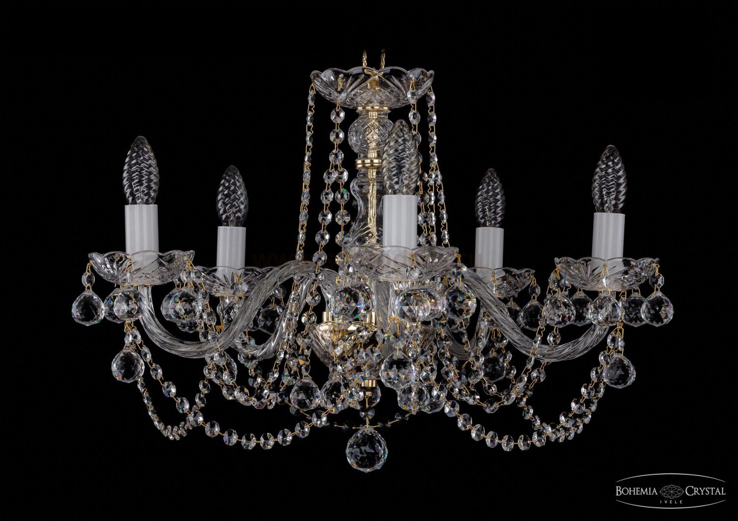 Люстра хрустальная Bohemia Ivele 1402/5/195/G/Balls