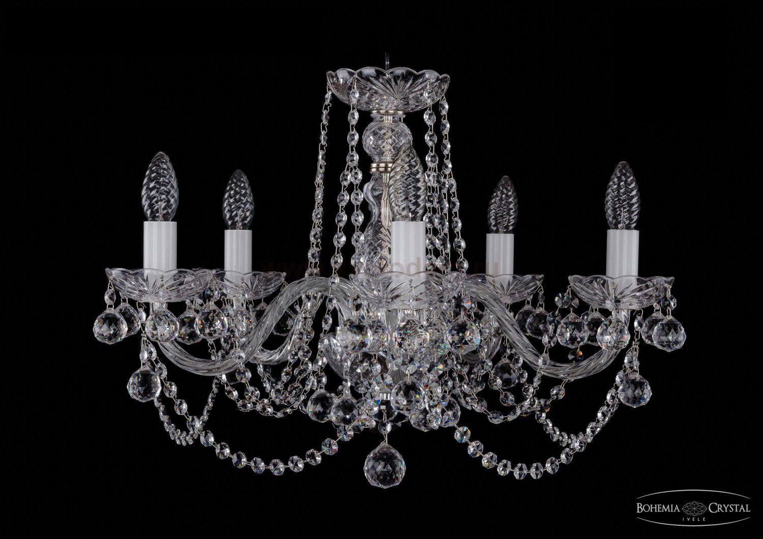 Люстра хрустальная Bohemia Ivele 1402/5/195/Ni/Balls