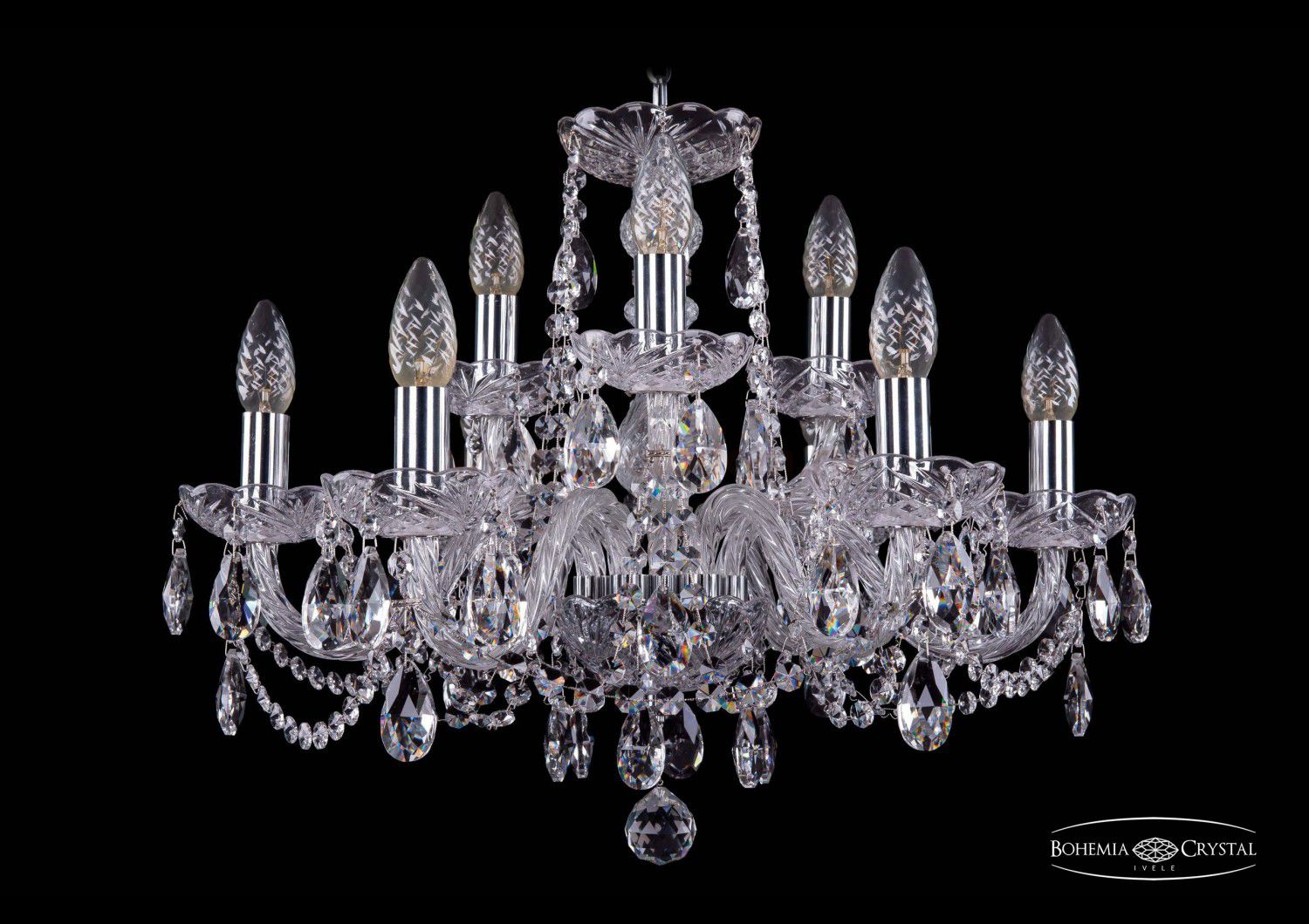 Люстра хрустальная Bohemia Ivele 1402/6+3/195/Ni