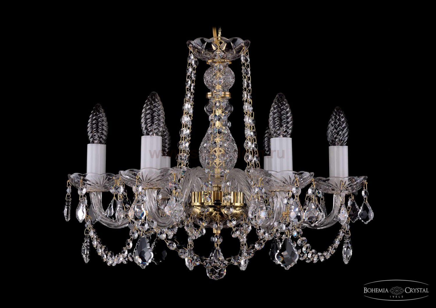 Люстра хрустальная Bohemia Ivele 1402/6/160/G/Leafs