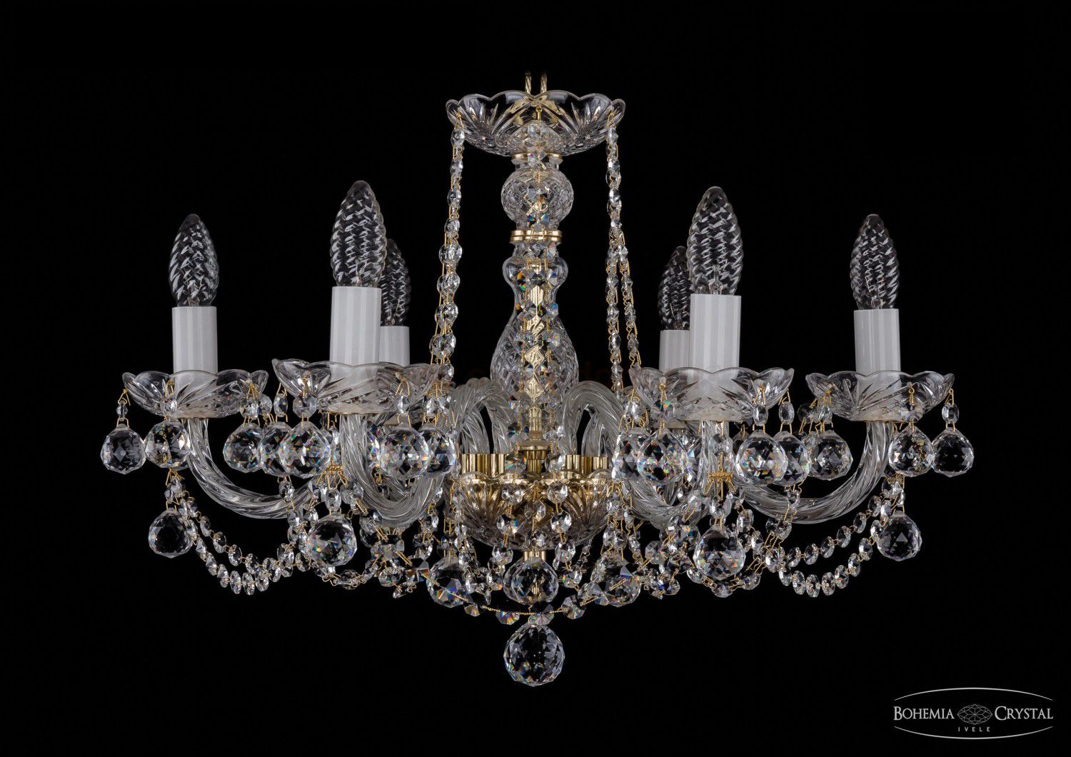 Люстра хрустальная Bohemia Ivele 1402/6/195/G/Balls