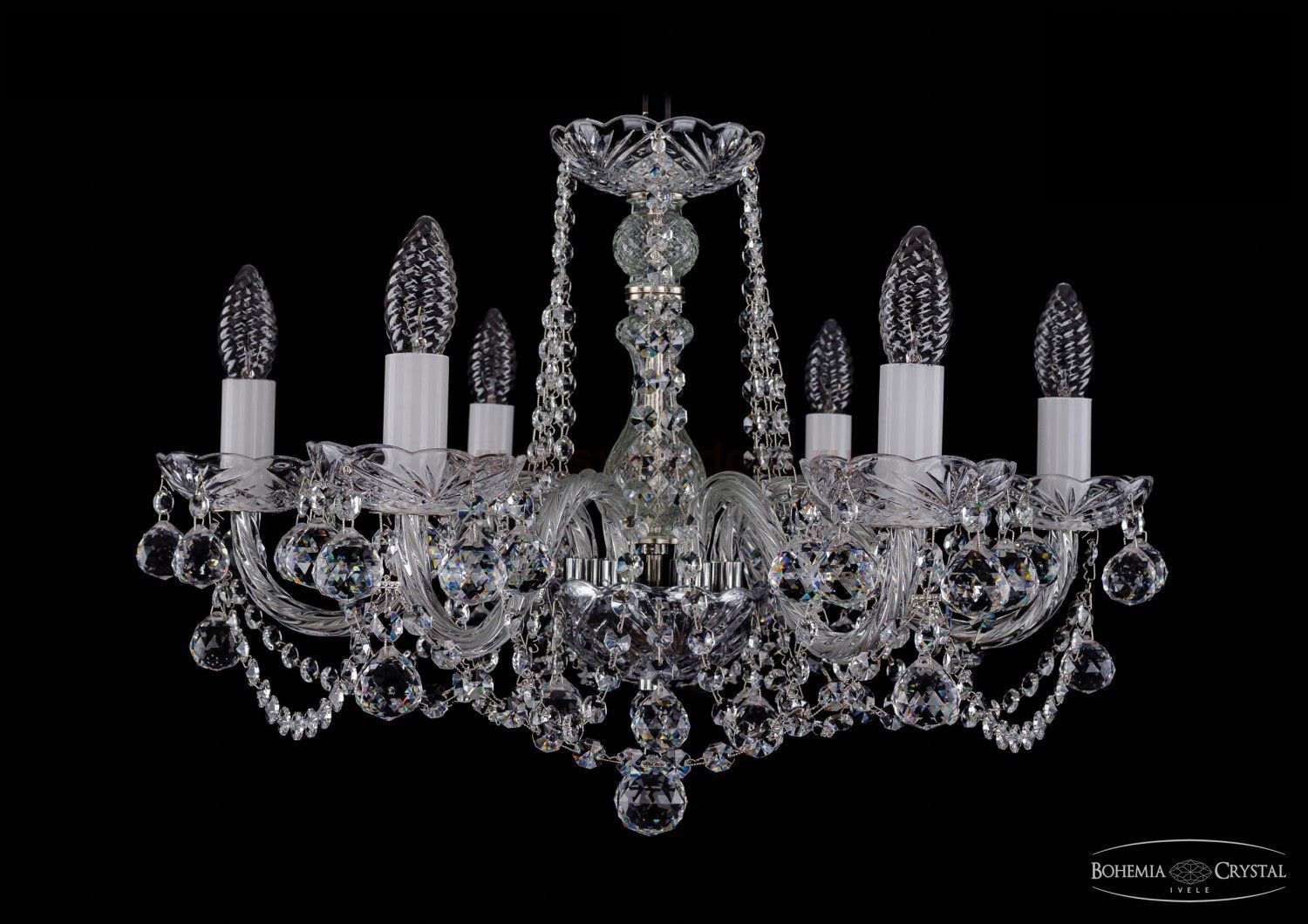 Люстра хрустальная Bohemia Ivele 1402/6/195/Ni/Balls