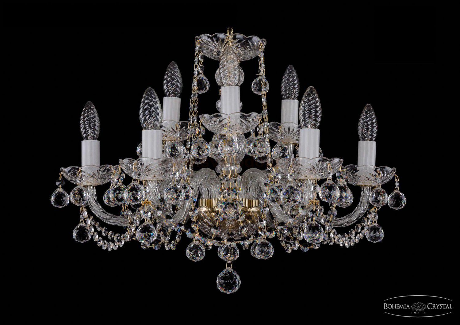 Люстра хрустальная Bohemia Ivele 1402/6+3/195/G/Balls