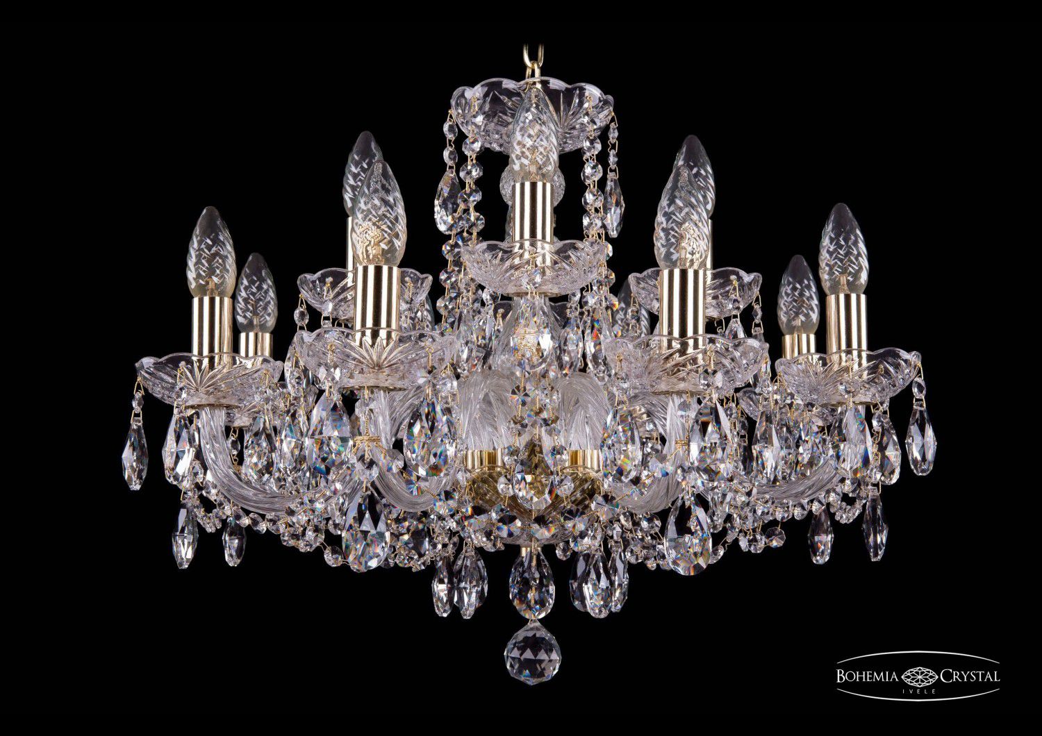 Люстра хрустальная Bohemia Ivele 1402/8+4/195/G
