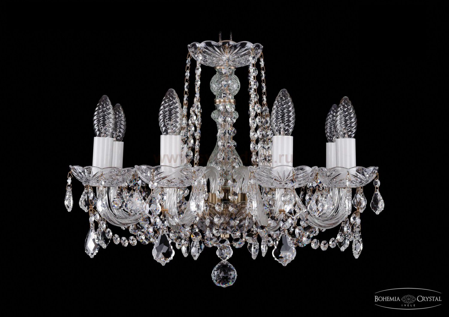 Люстра хрустальная Bohemia Ivele 1402/8/160/Pa/Leafs