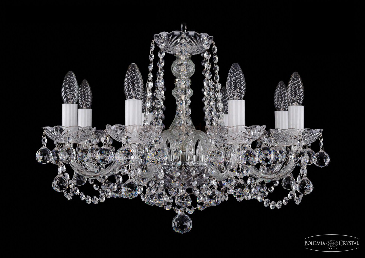 Люстра хрустальная Bohemia Ivele 1402/8/195/Ni/Balls