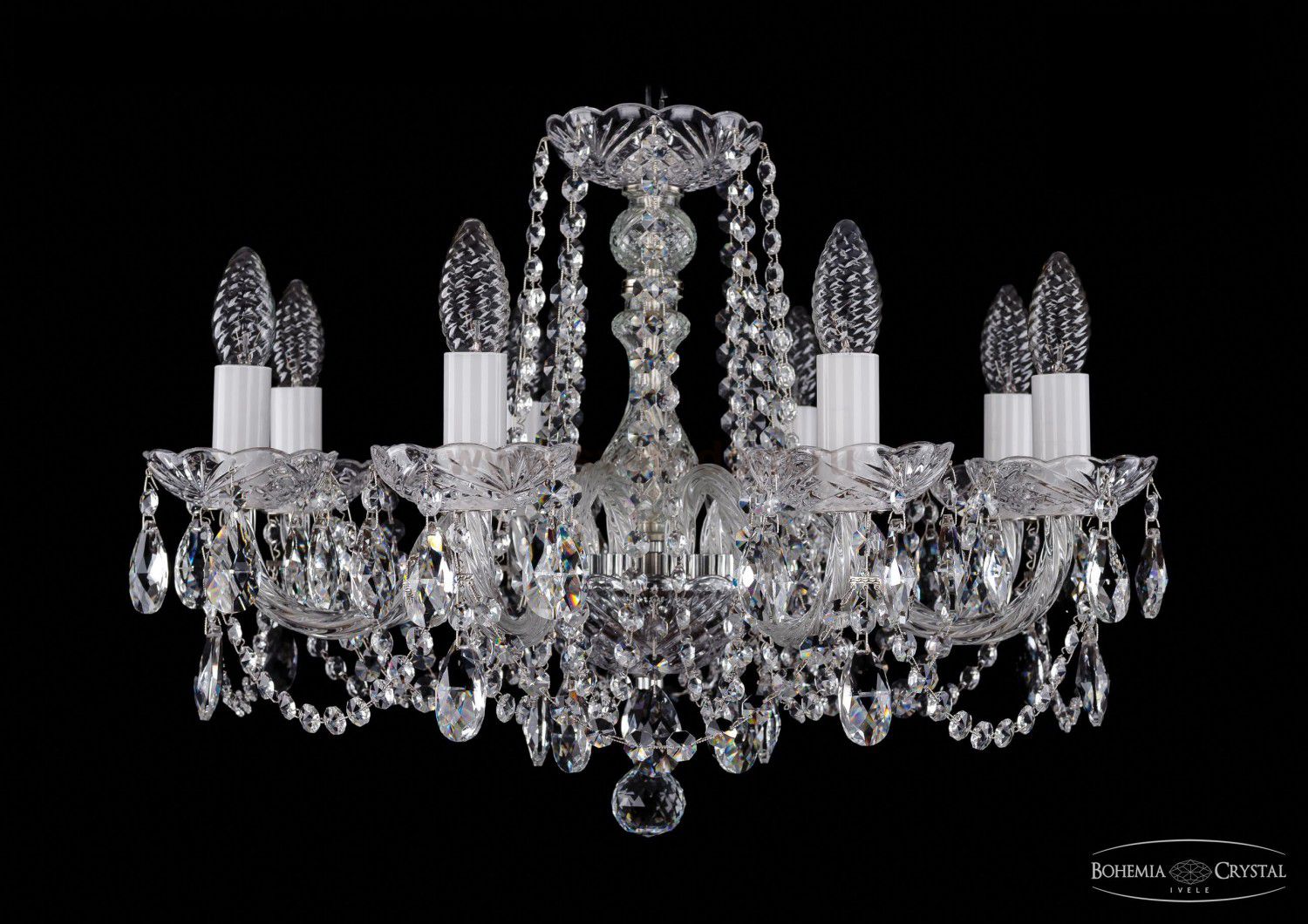 Люстра хрустальная Bohemia Ivele 1402/8/195/Ni