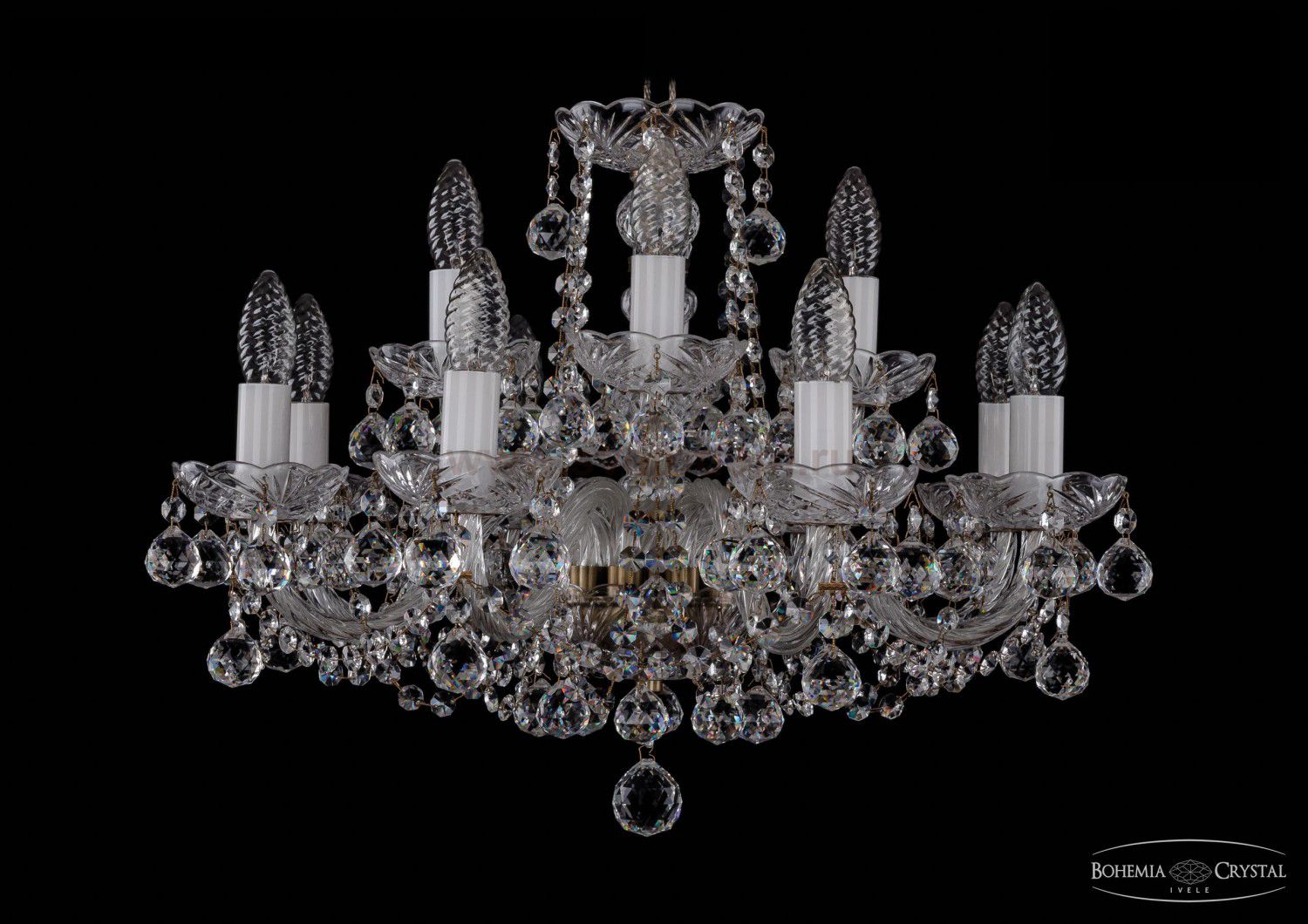 Люстра хрустальная Bohemia Ivele 1402/8+4/195/Pa/Balls