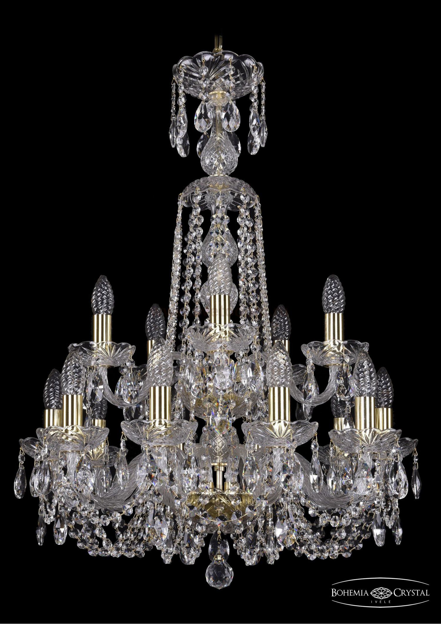 Люстра хрустальная Bohemia Ivele 1402/10+5/195/XL-81/2d/G