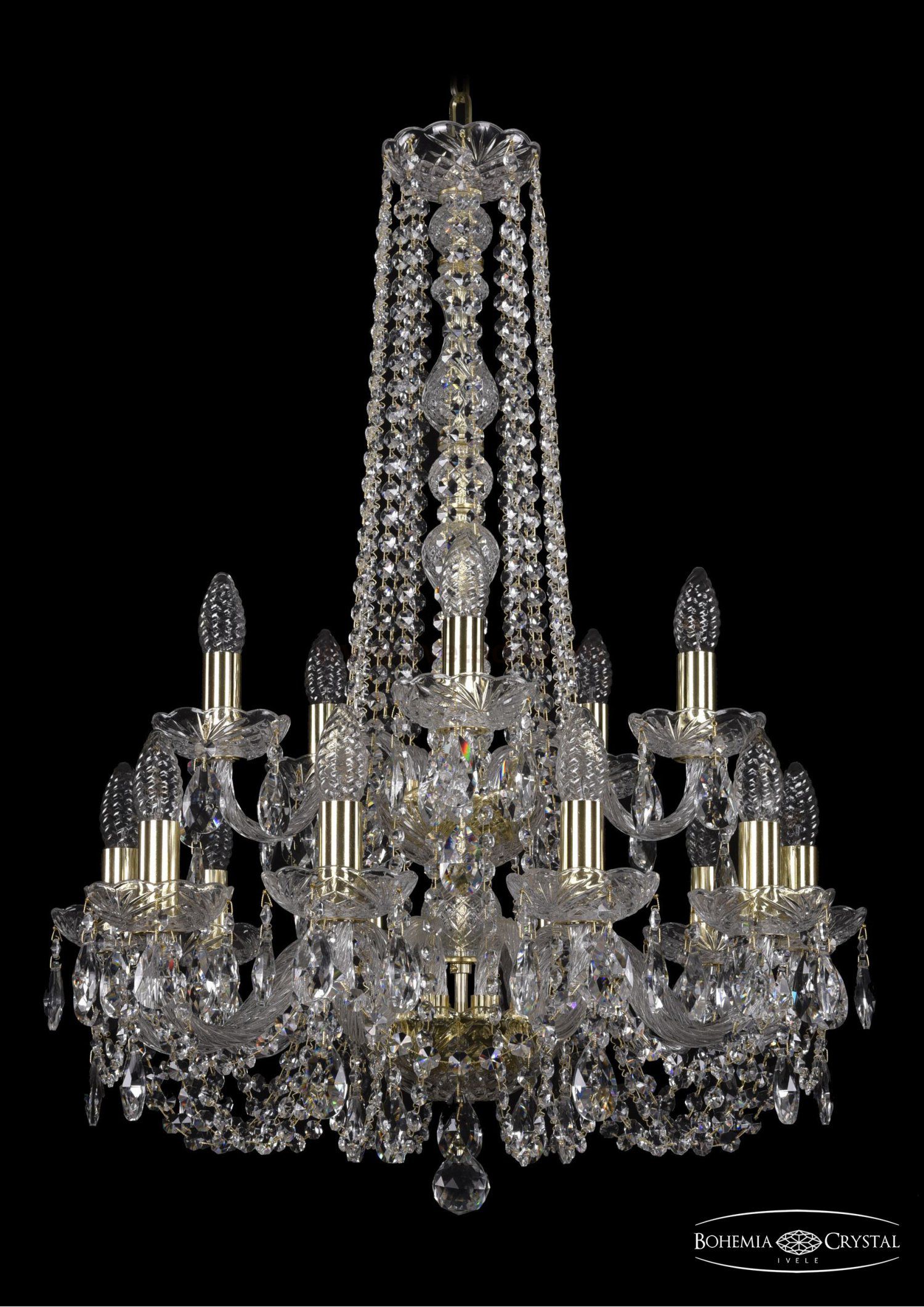 Люстра хрустальная Bohemia Ivele 1402/10+5/195/h-80/2d/G