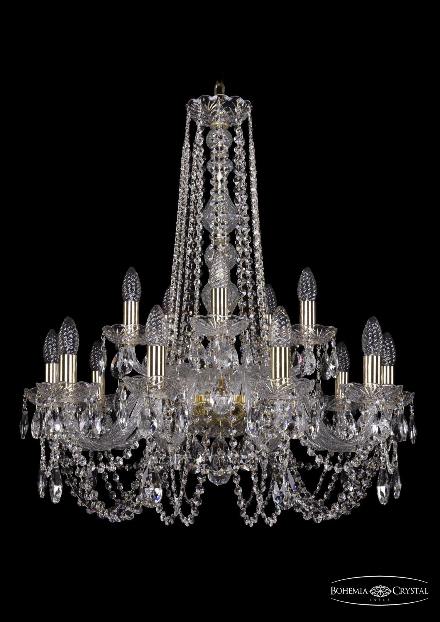 Люстра хрустальная Bohemia Ivele 1402/10+5/240/h-75/G