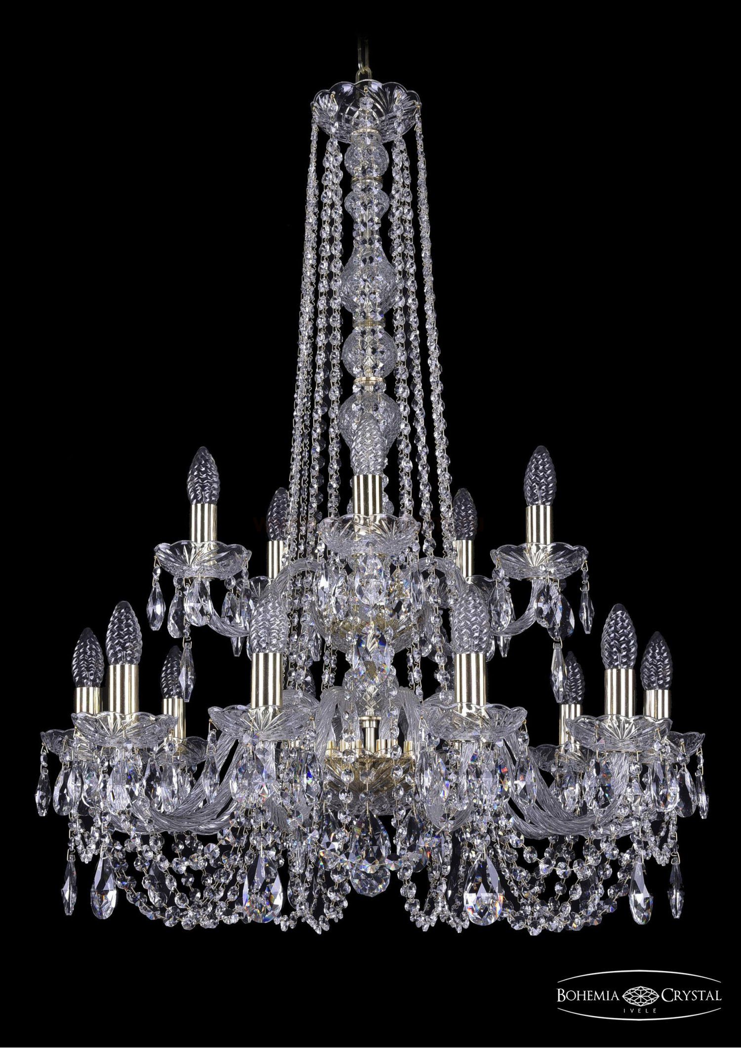 Люстра хрустальная Bohemia Ivele 1402/10+5/240/h-90/2d/G