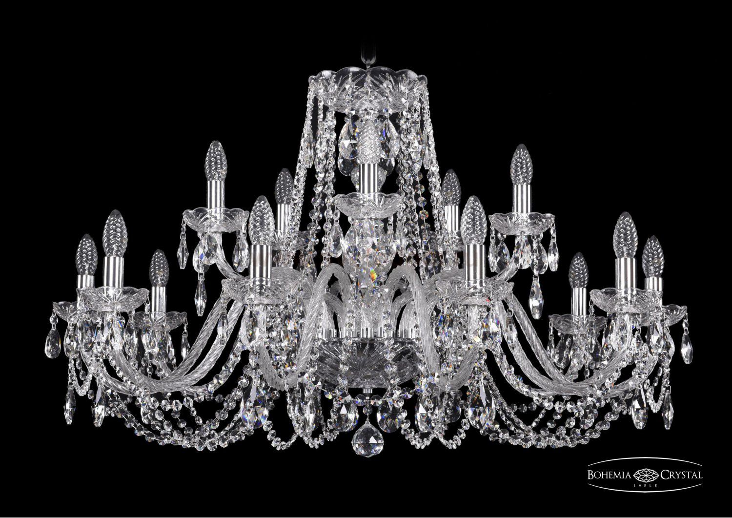 Люстра хрустальная Bohemia Ivele 1402/10+5/360/Ni