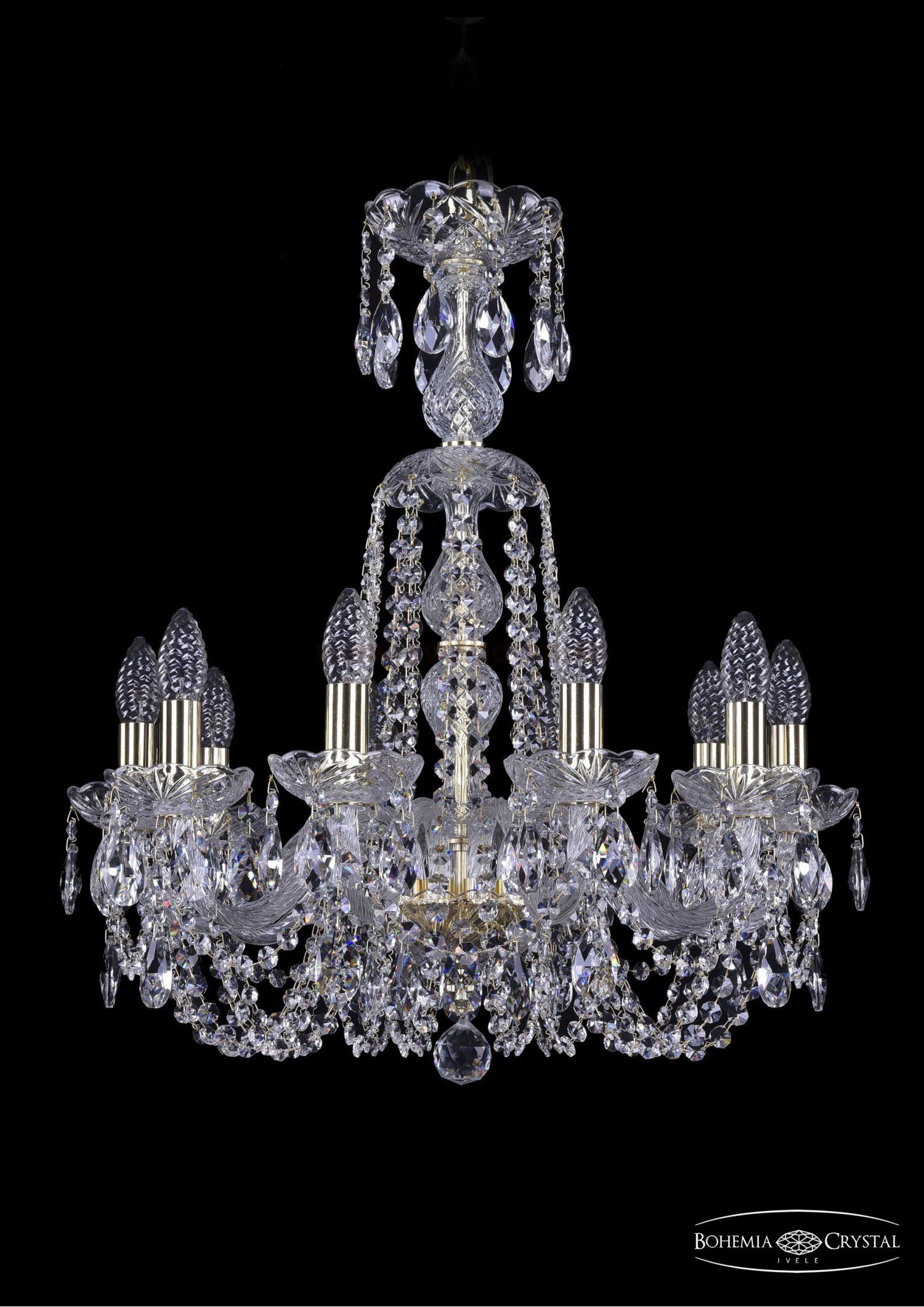 Люстра хрустальная Bohemia Ivele 1402/10/195/XL-64/G