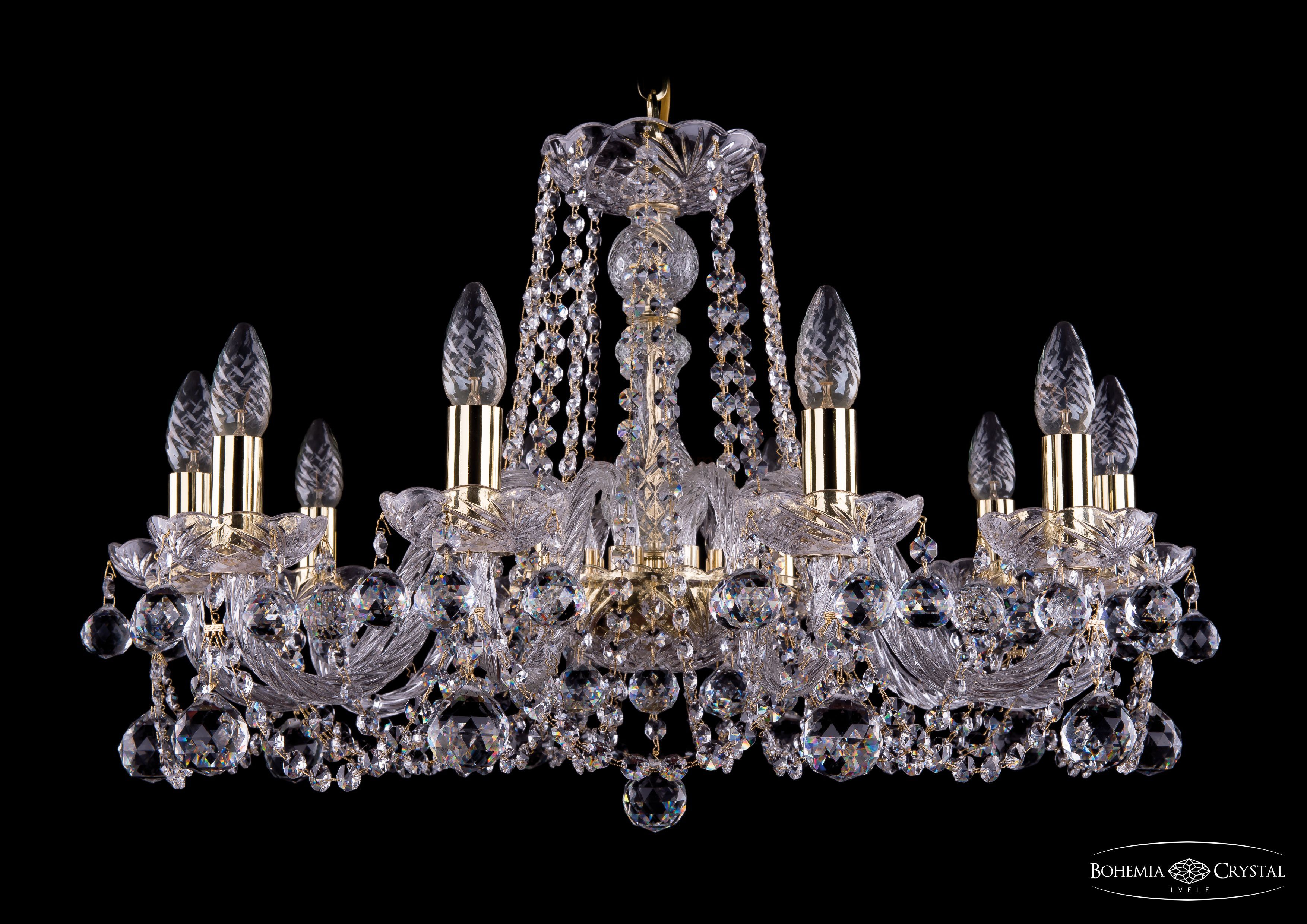 Люстра хрустальная Bohemia Ivele 1402/10/240/G/Balls