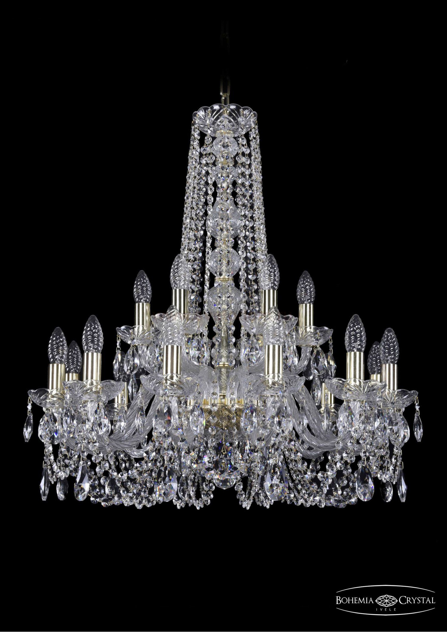 Люстра хрустальная Bohemia Ivele 1402/12+6/240/h-75/G