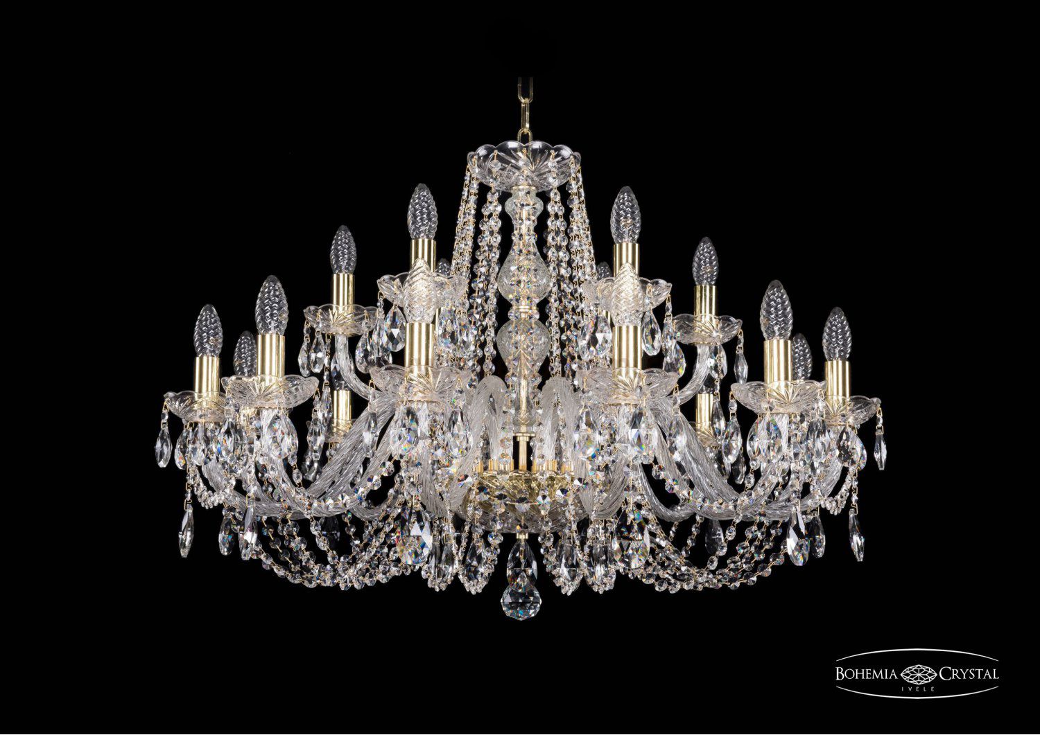 Люстра хрустальная Bohemia Ivele 1402/12+6/300/G