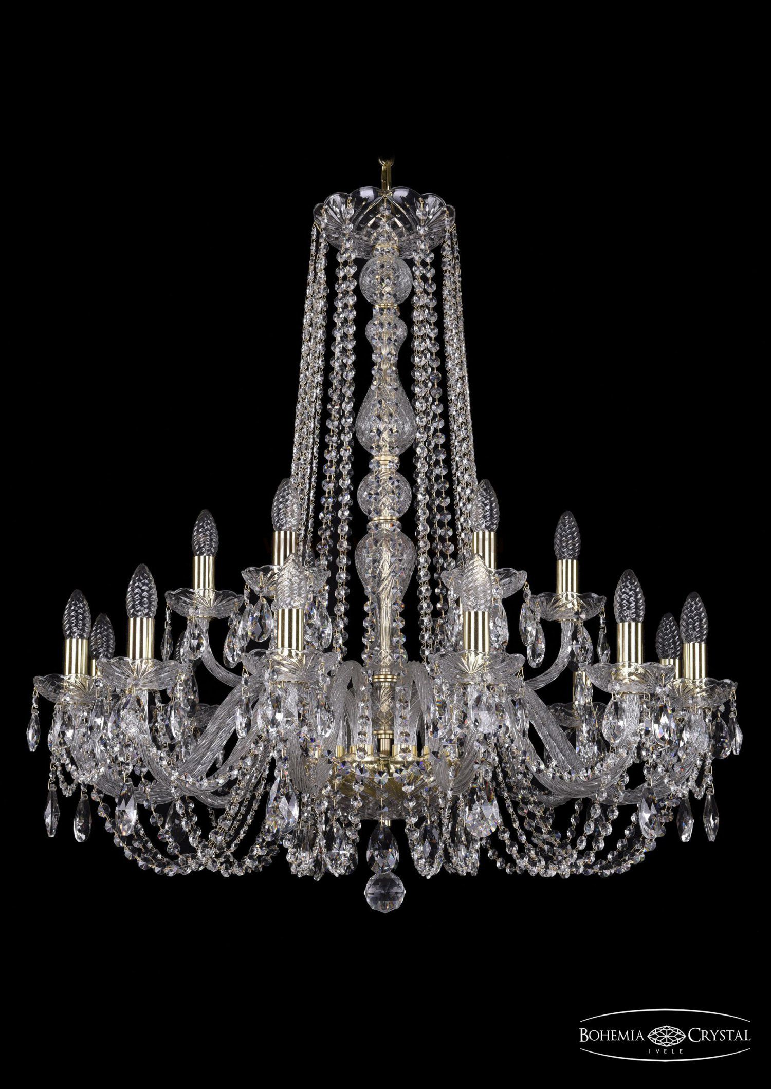 Люстра хрустальная Bohemia Ivele 1402/12+6/300/h-90/G