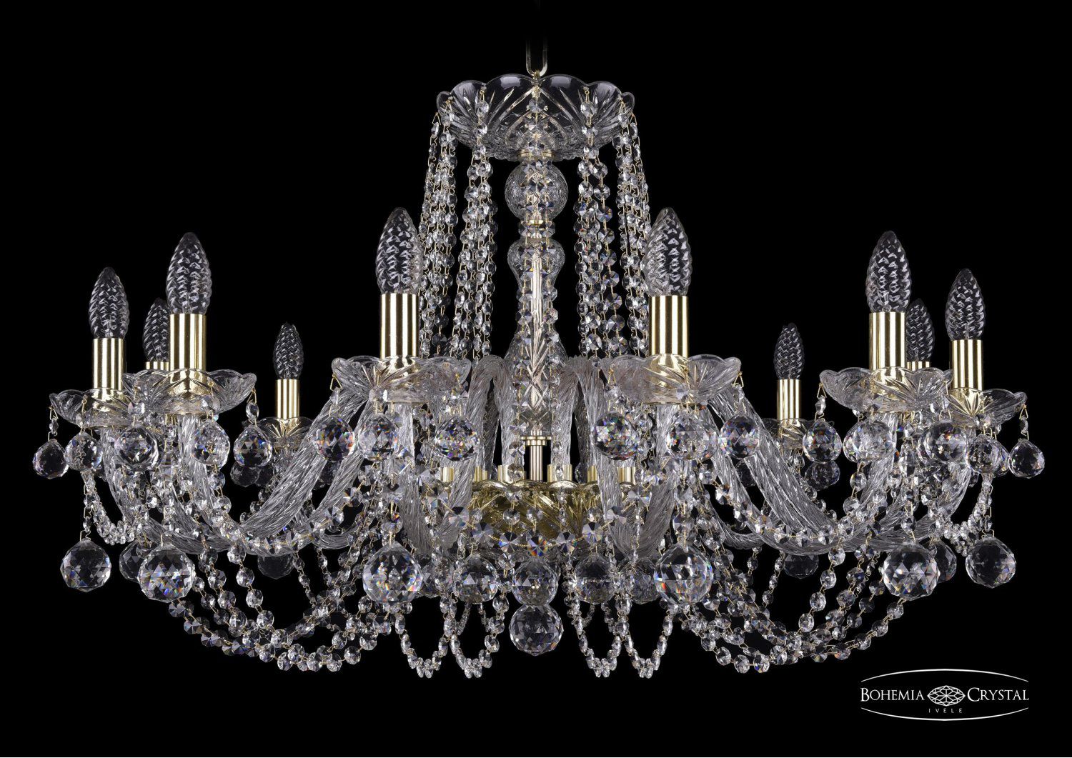 Люстра хрустальная Bohemia Ivele 1402/12/300/G/Balls