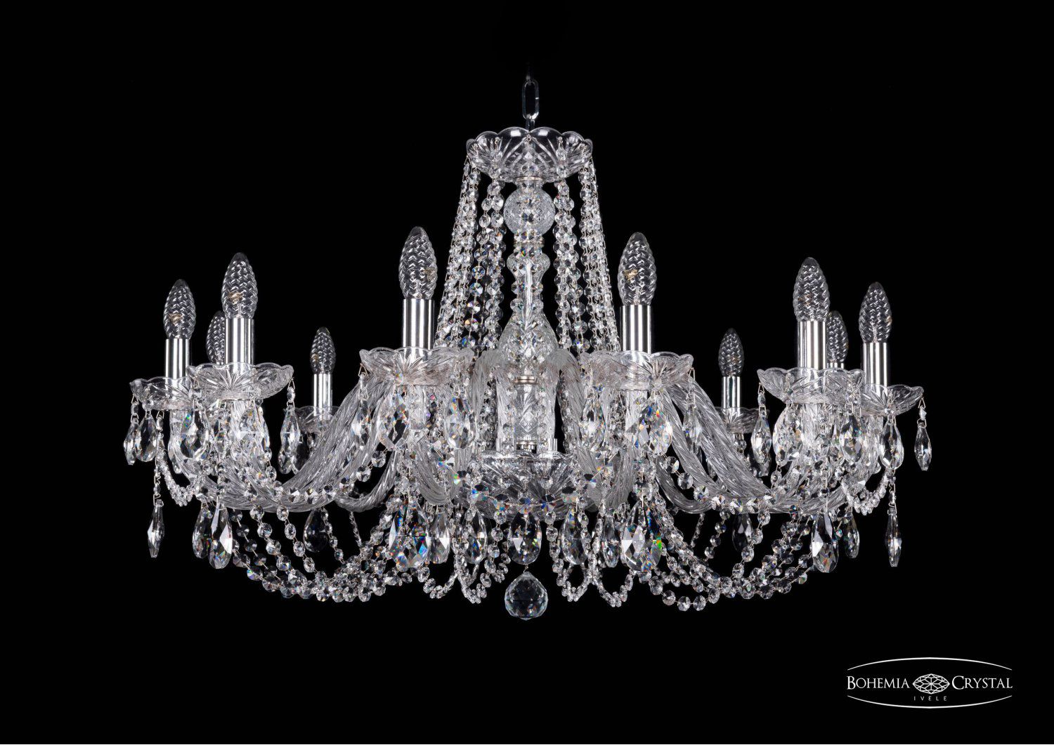 Люстра хрустальная Bohemia Ivele 1402/12/300/Ni