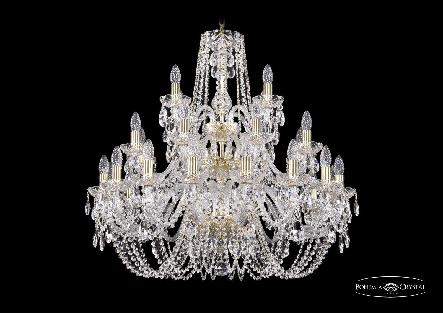 Люстра хрустальная Bohemia Ivele 1402/16+8+4/300/3d/G