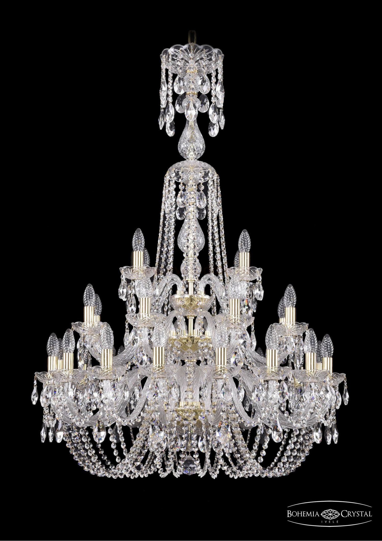 Люстра хрустальная Bohemia Ivele 1402/16+8+4/300/XL-123/3d/G