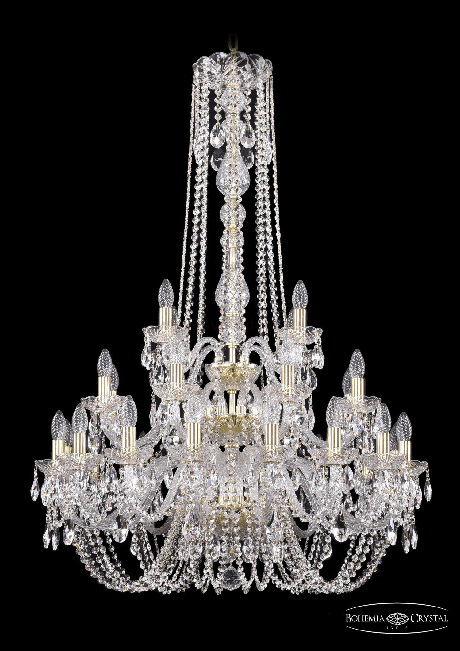 Люстра хрустальная Bohemia Ivele 1402/16+8+4/300/h-123/3d/G
