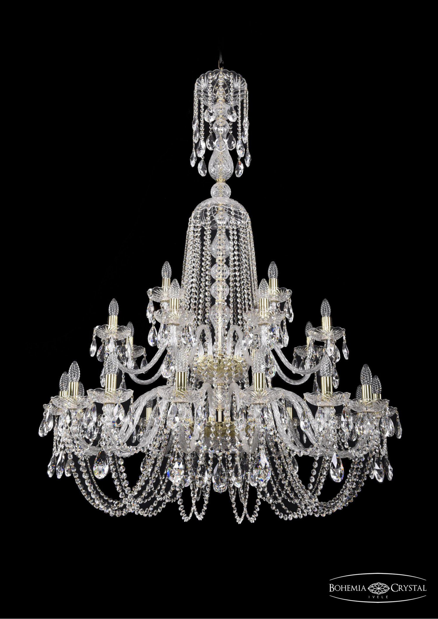 Люстра хрустальная Bohemia Ivele 1402/16+8+4/400/XL-160/2d/G
