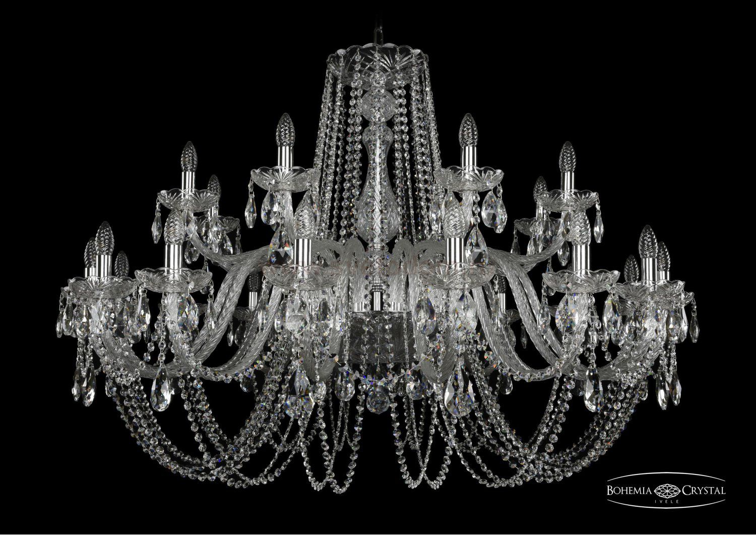 Люстра хрустальная Bohemia Ivele 1402/16+8/460/Ni
