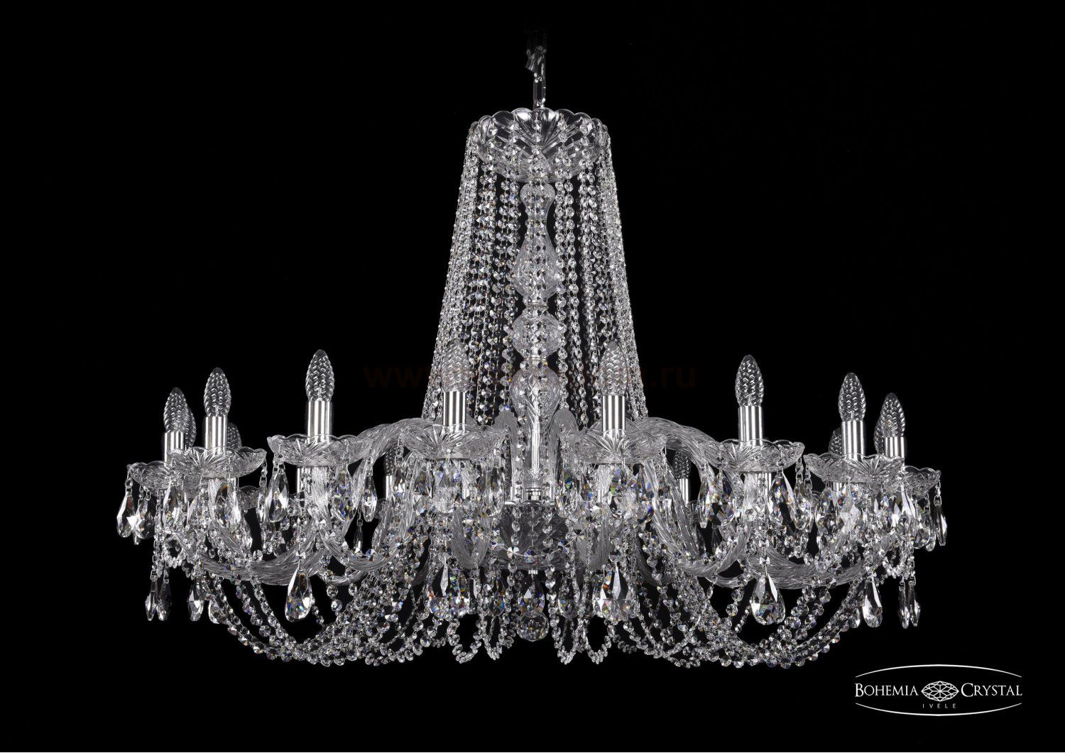 Люстра хрустальная Bohemia Ivele 1402/18/400/Ni