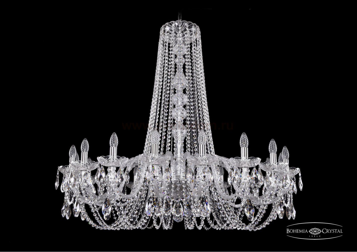 Люстра хрустальная Bohemia Ivele 1402/18/400/h-105/Ni