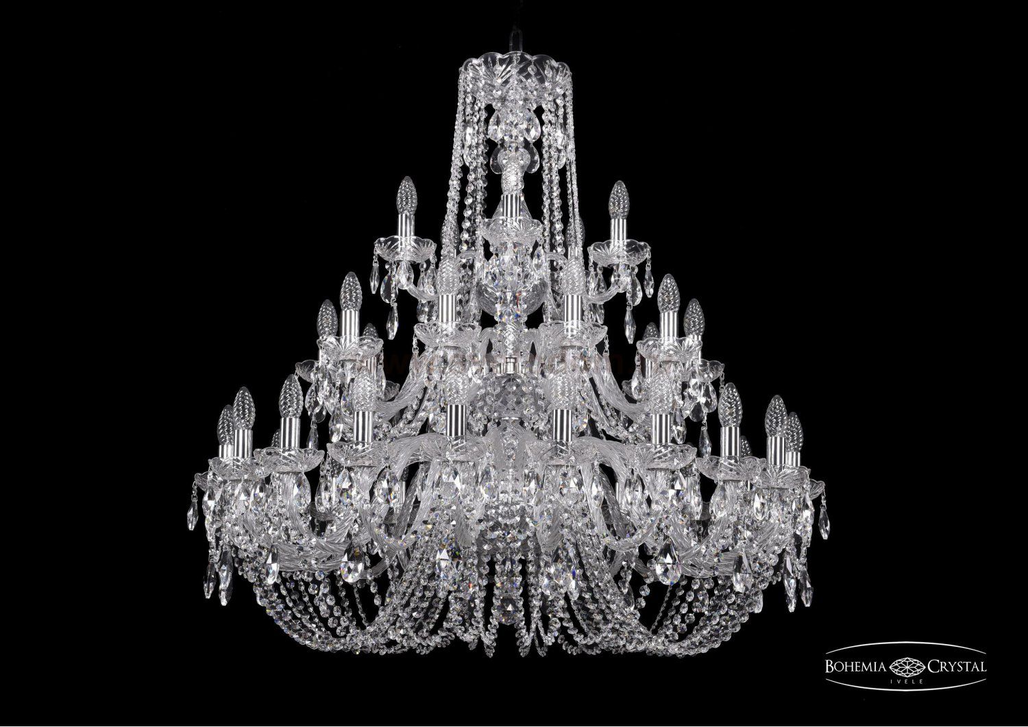 Люстра хрустальная Bohemia Ivele 1402/20+10+5/360/3d/Ni