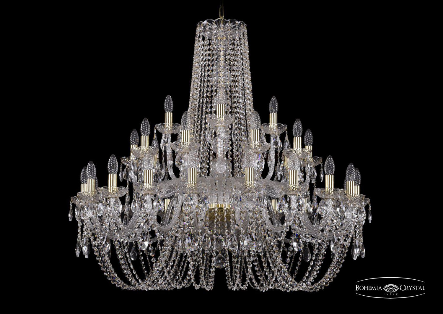 Люстра хрустальная Bohemia Ivele 1402/20+10+5/360/G