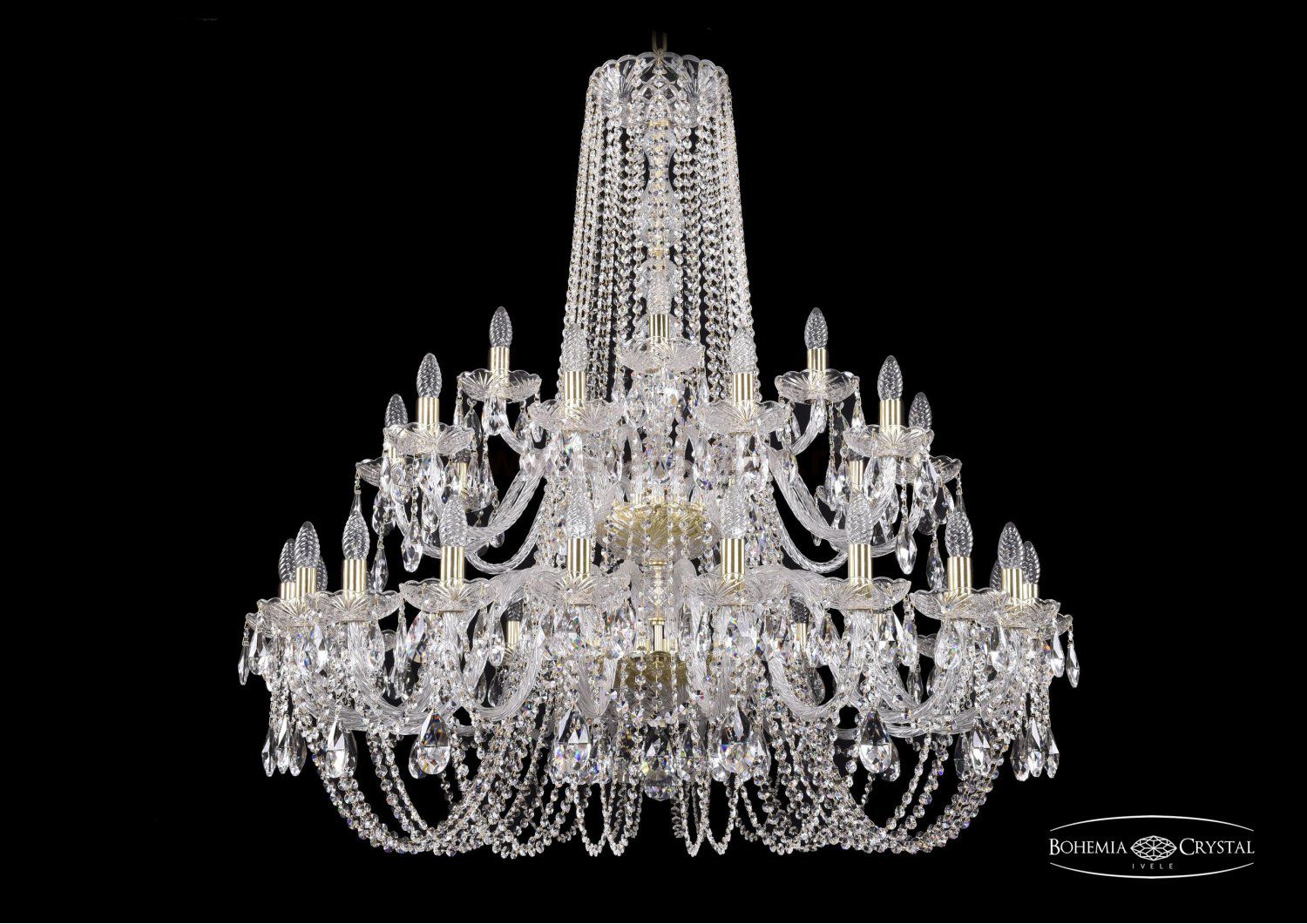 Люстра хрустальная Bohemia Ivele 1402/20+10+5/400/2d/G