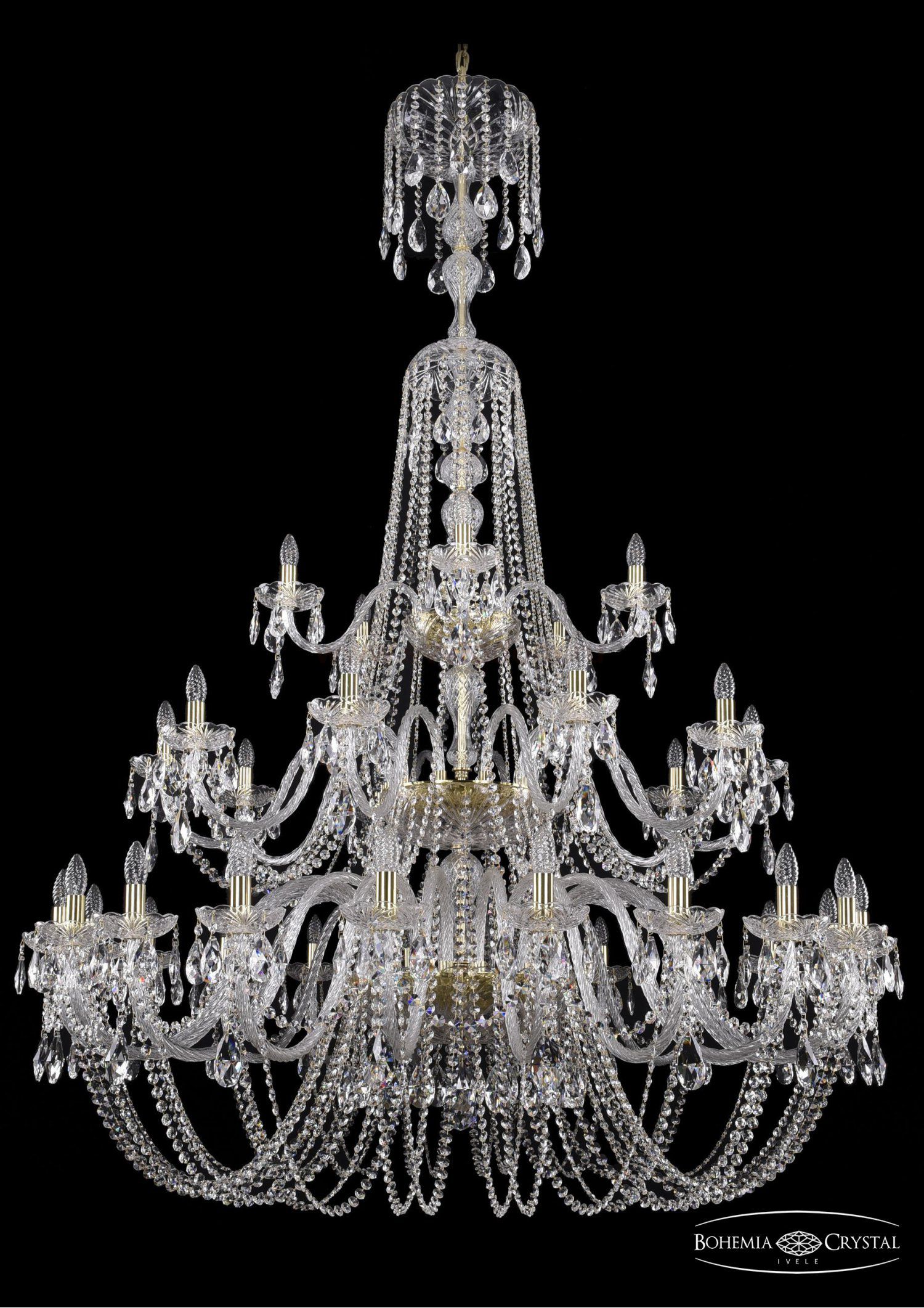 Люстра хрустальная Bohemia Ivele 1402/20+10+5/530/XL-206/3d/G