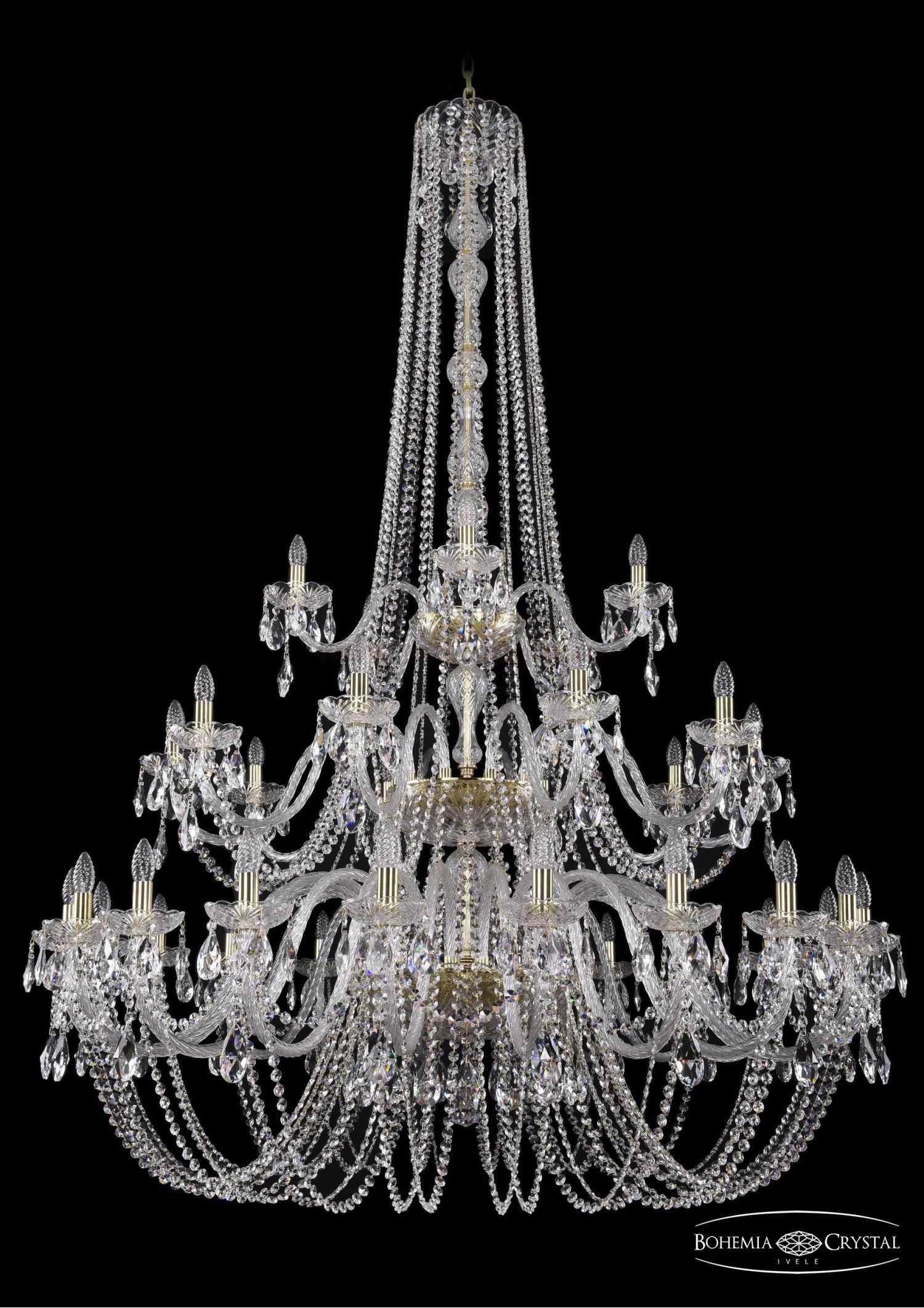 Люстра хрустальная Bohemia Ivele 1402/20+10+5/530/h-206/3d/G