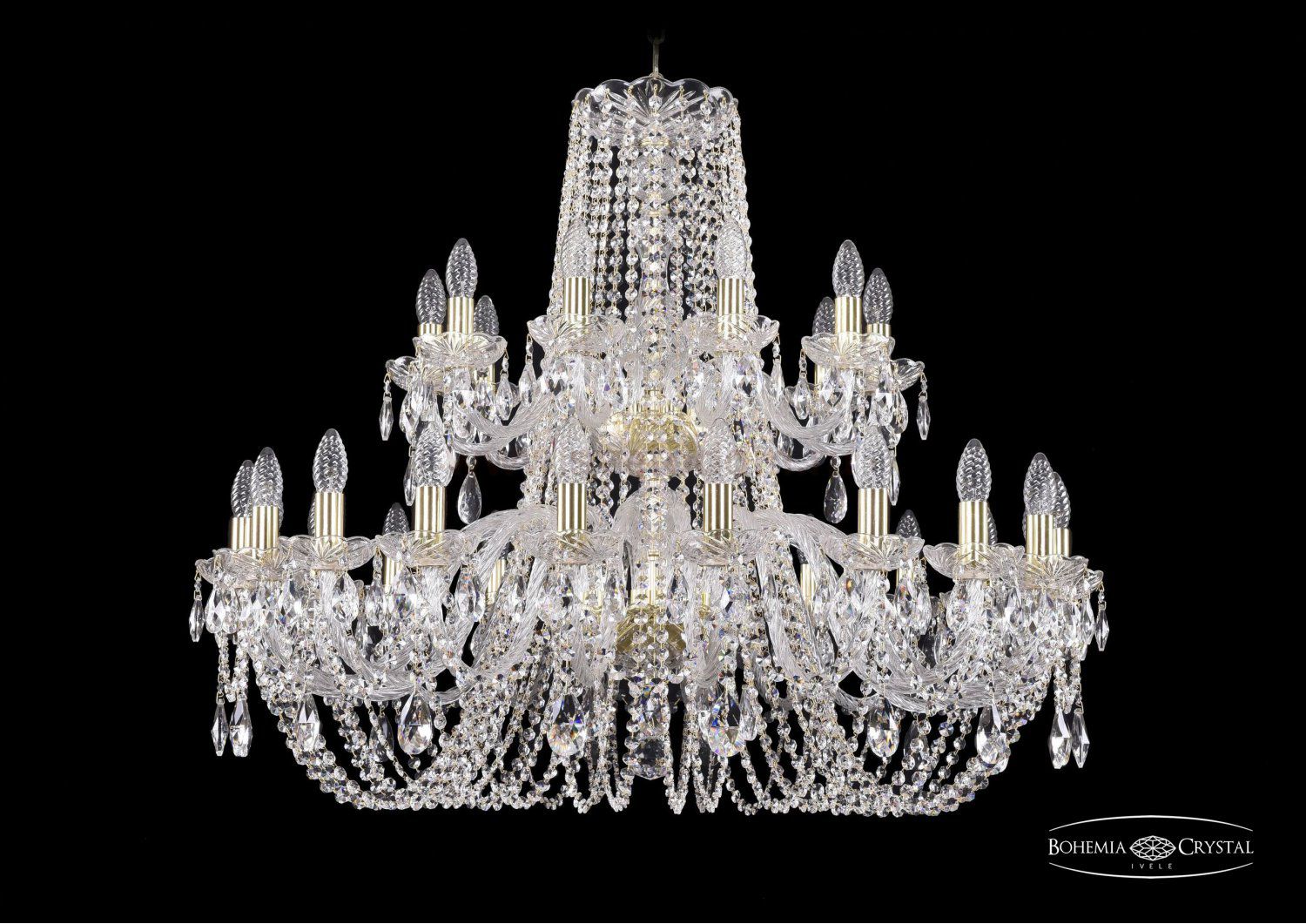 Люстра хрустальная Bohemia Ivele 1402/20+10/360/2d/G
