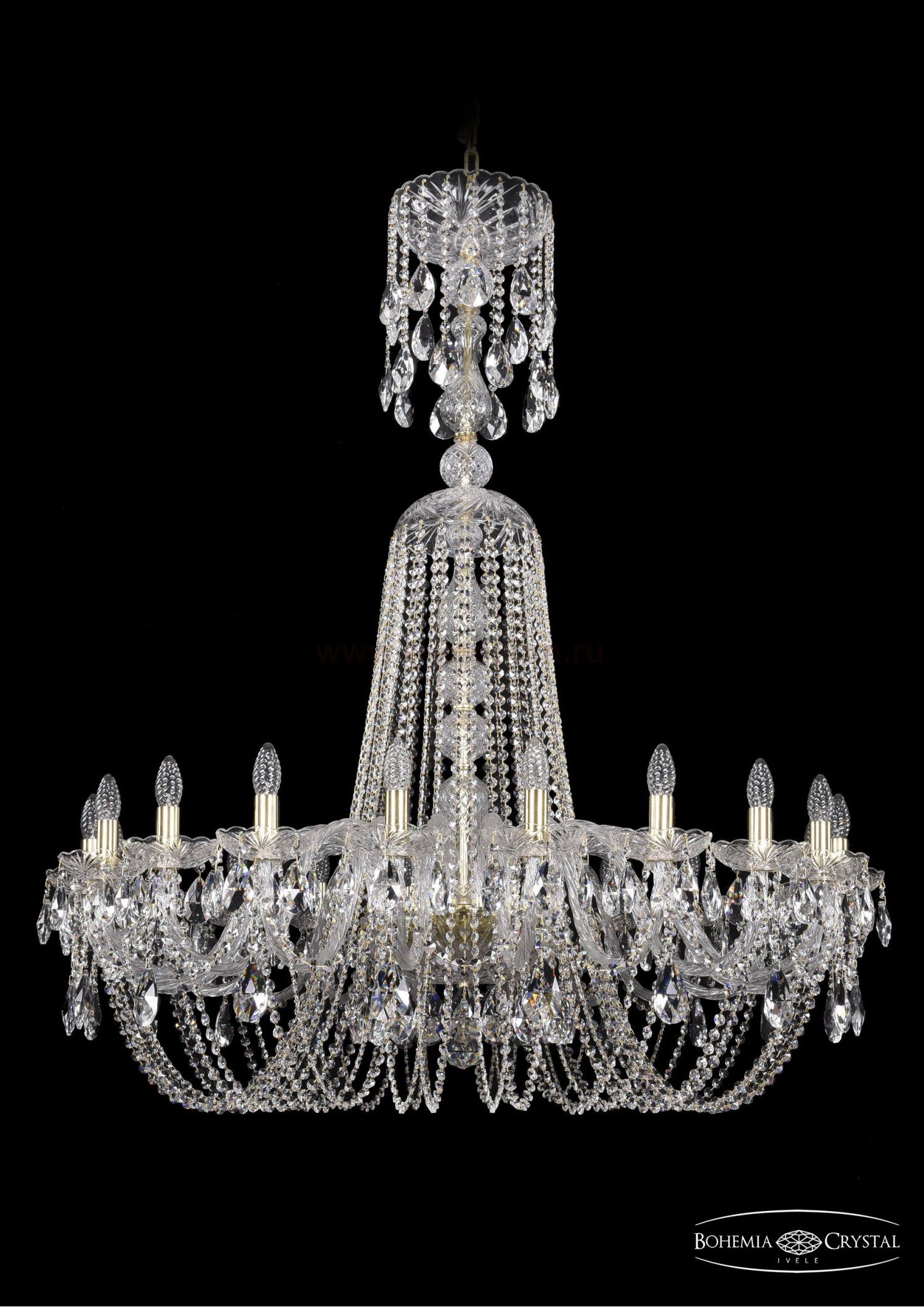 Люстра хрустальная Bohemia Ivele 1402/20/400/XL-140/G