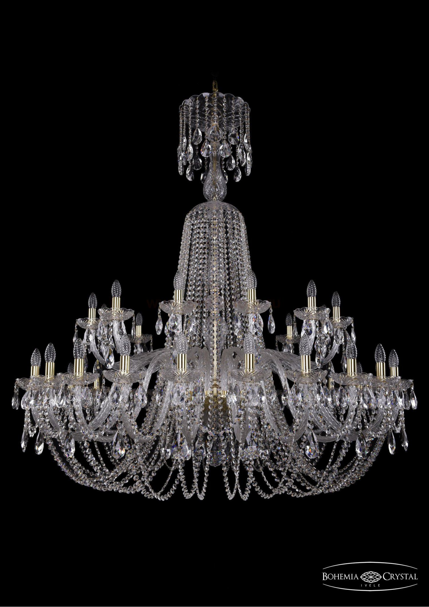 Люстра хрустальная Bohemia Ivele 1402/24+12/530/XL-154/G