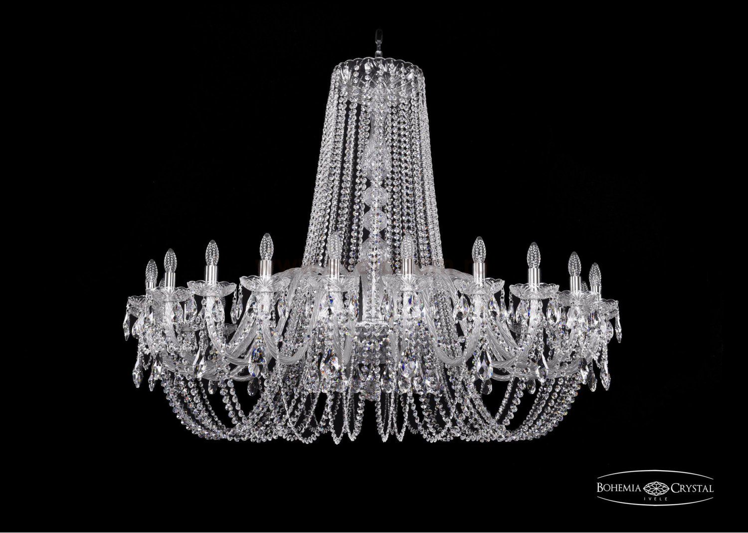 Люстра хрустальная Bohemia Ivele 1402/24/530/Ni
