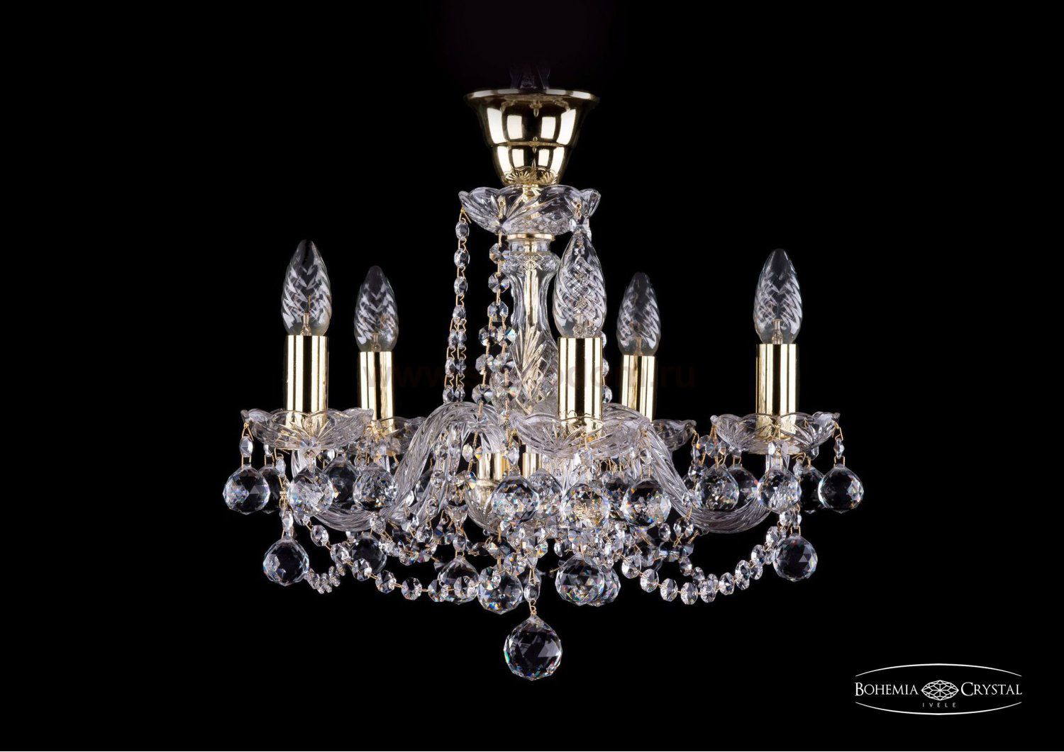 Люстра хрустальная Bohemia Ivele 1402/5/141/G/Balls/Tube