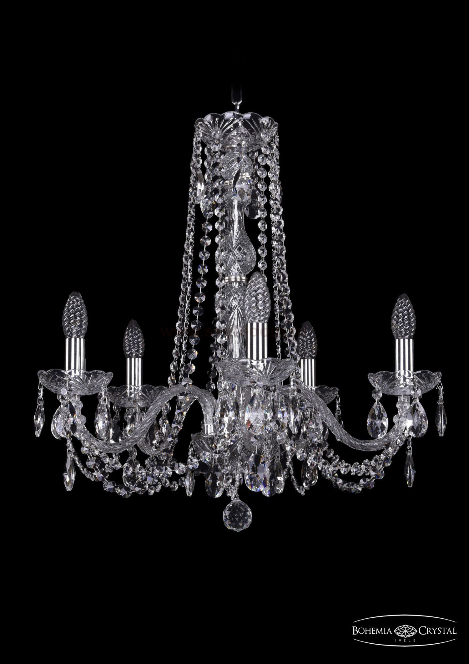 Люстра хрустальная Bohemia Ivele 1402/5/195/h-58/Ni