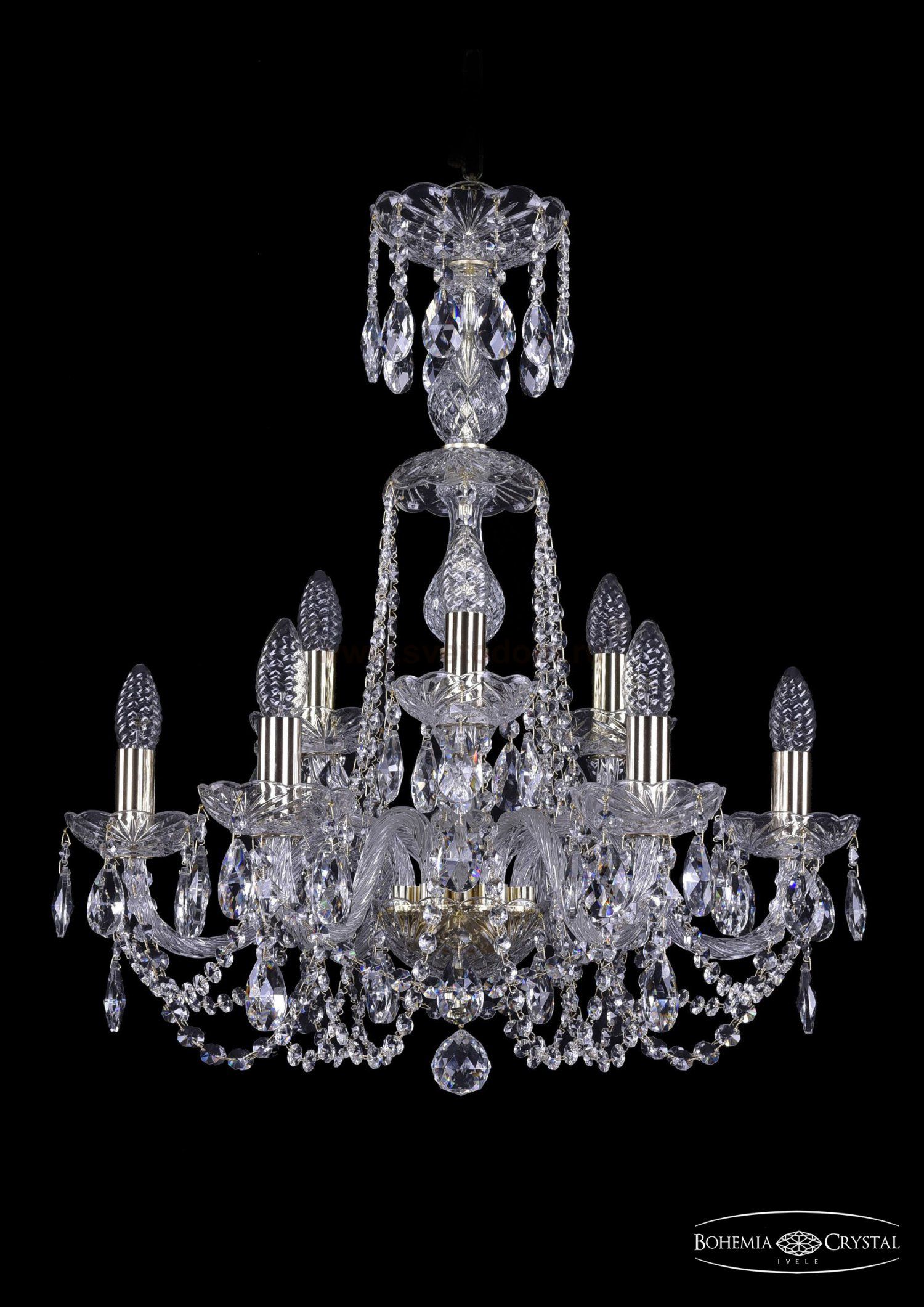 Люстра хрустальная Bohemia Ivele 1402/6+3/195/XL-64/G