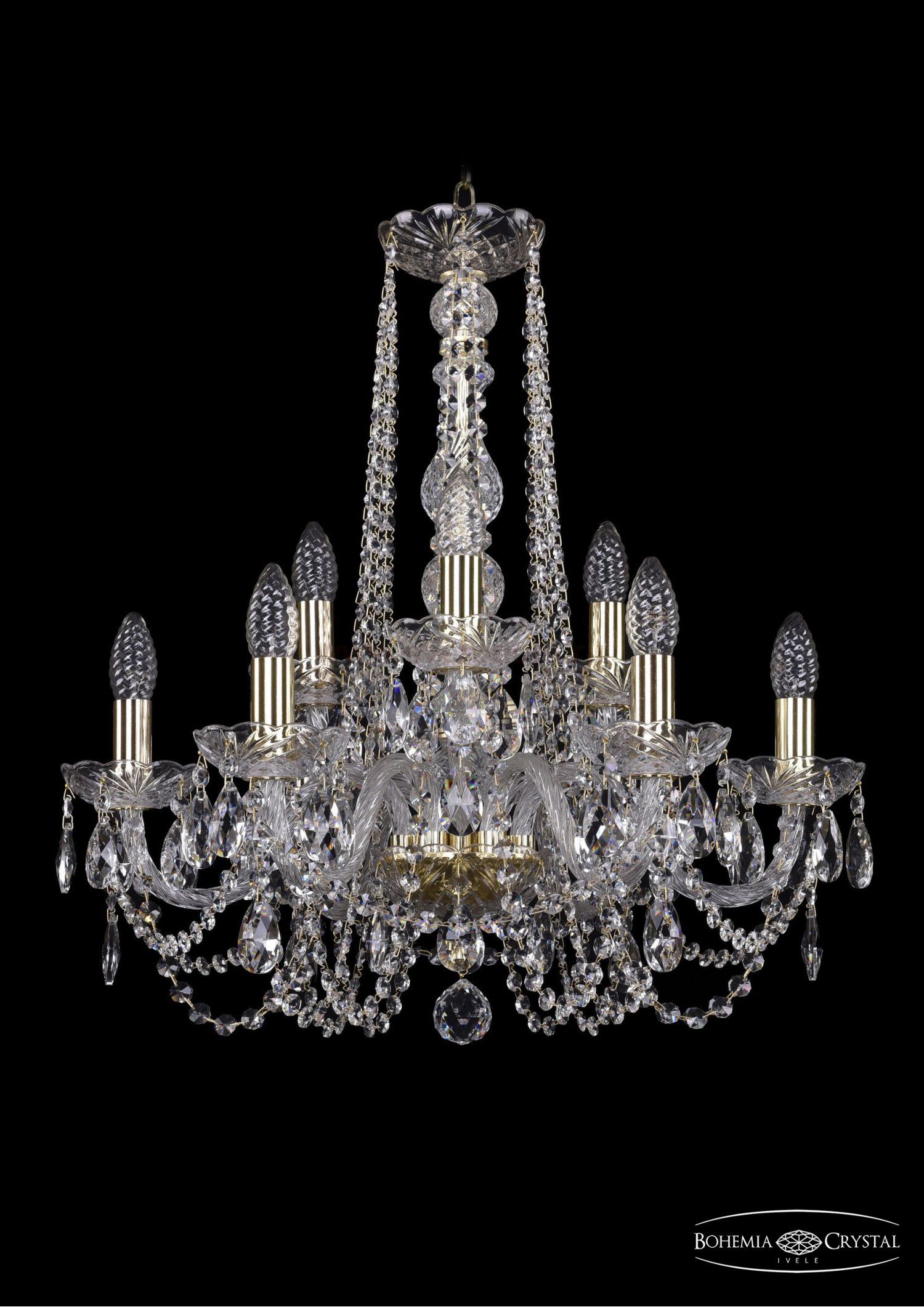 Люстра хрустальная Bohemia Ivele 1402/6+3/195/h-58/G
