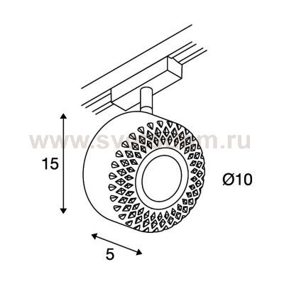 140260 SLV D-TRACK, TOTHEE светильник с LED 17Вт, 3000К, 1500лм, 50°, черный