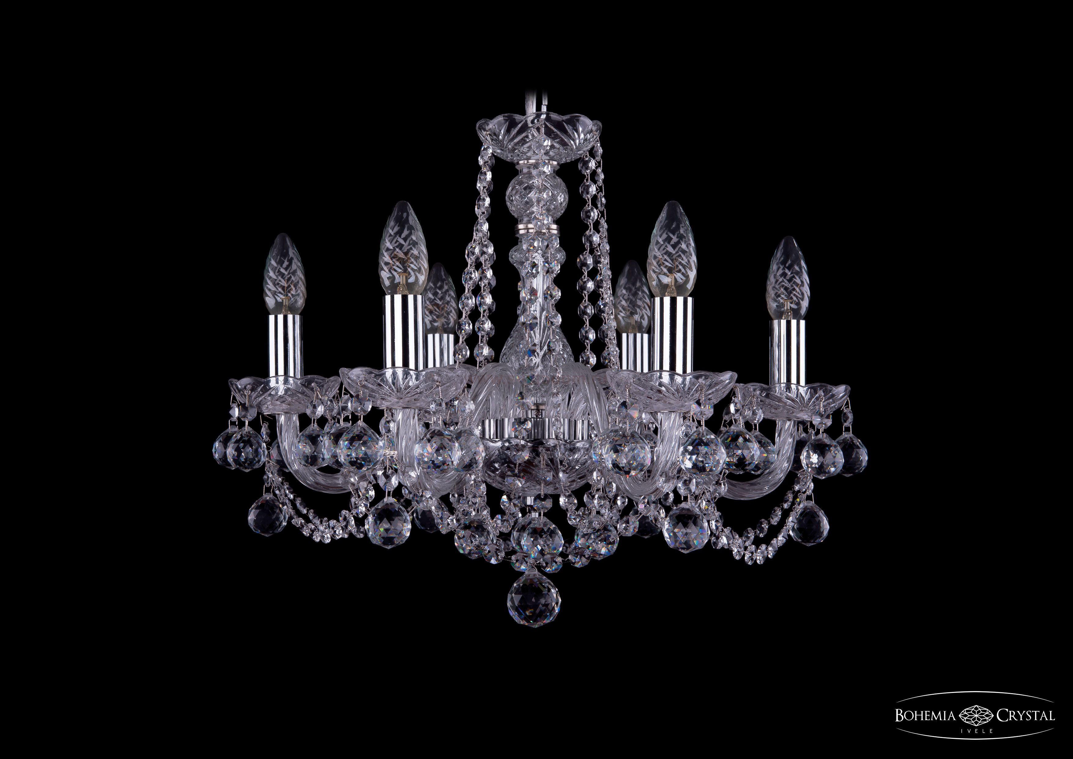 Люстра хрустальная Bohemia Ivele 1402/6/160/Ni/Balls