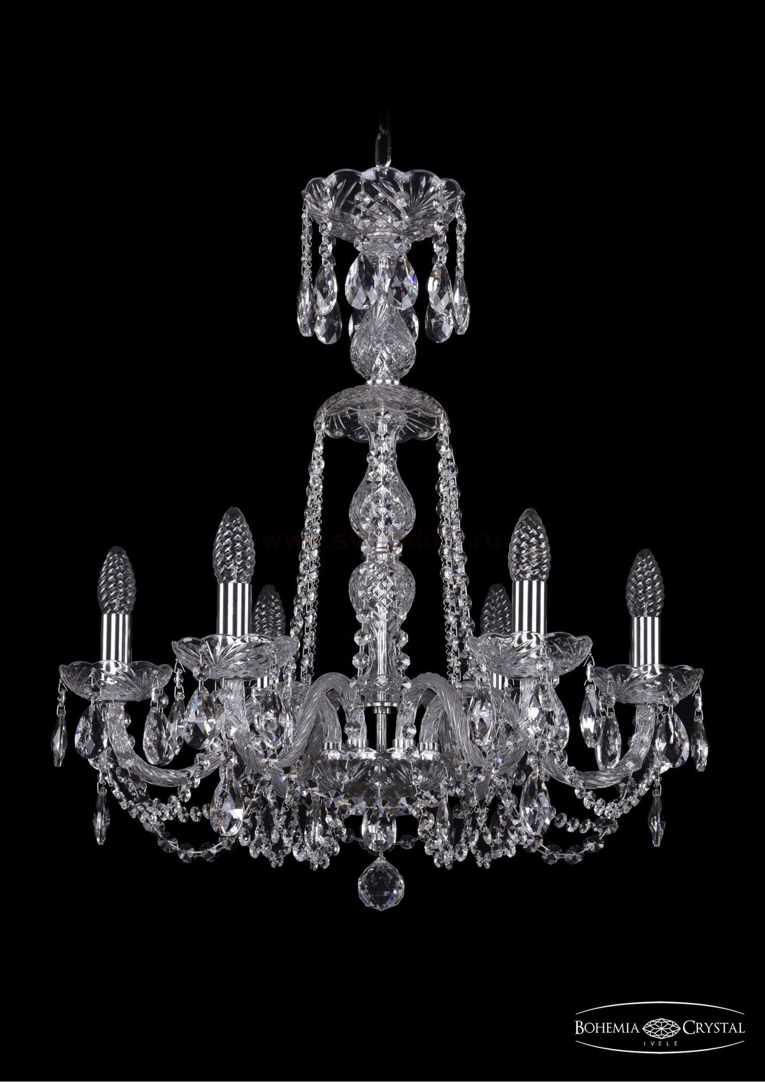 Люстра хрустальная Bohemia Ivele 1402/6/195/XL-64/Ni
