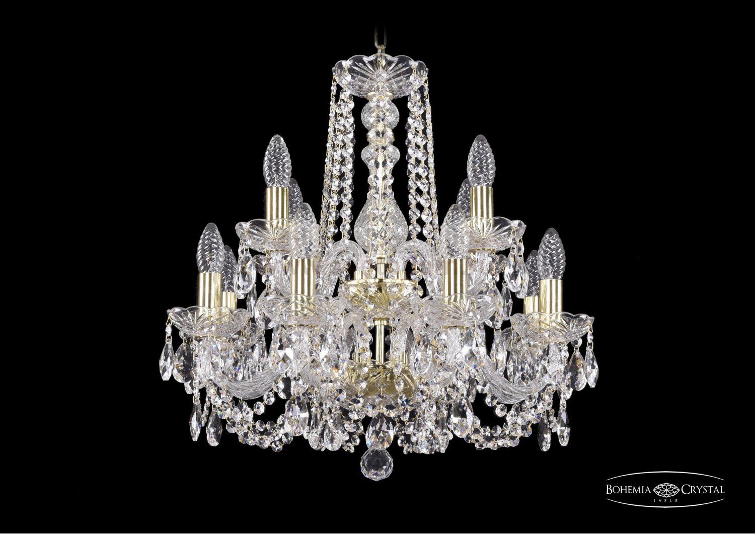 Люстра хрустальная Bohemia Ivele 1402/8+4/160/2d/G